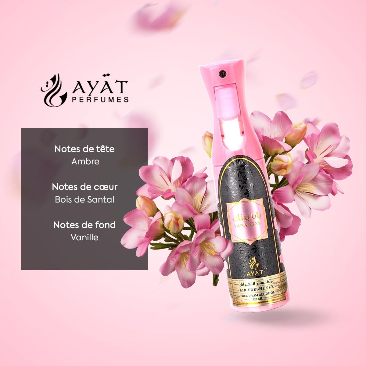 Désodorisant Yana Pink – Ayat Perfumes – 320ml (odeur Yara rose)